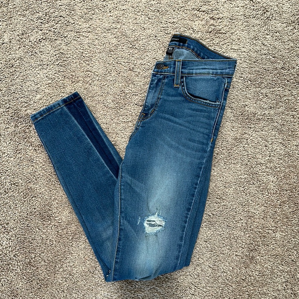 Flying monkey distressed skinny jeans